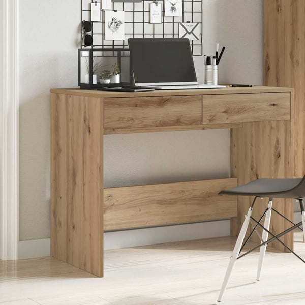vidaXL Skrivebord artisan eik 101x50x76,5 cm konstruert tre