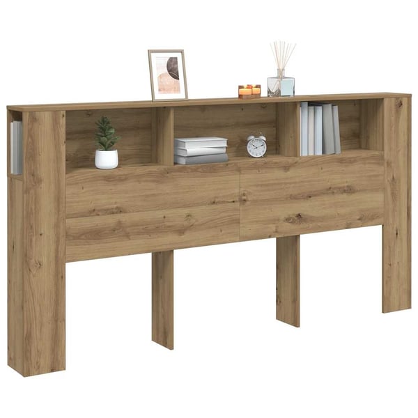 vidaXL Hodegavl med hyller artisan eik 200x19x103,5 cm konstruert tre