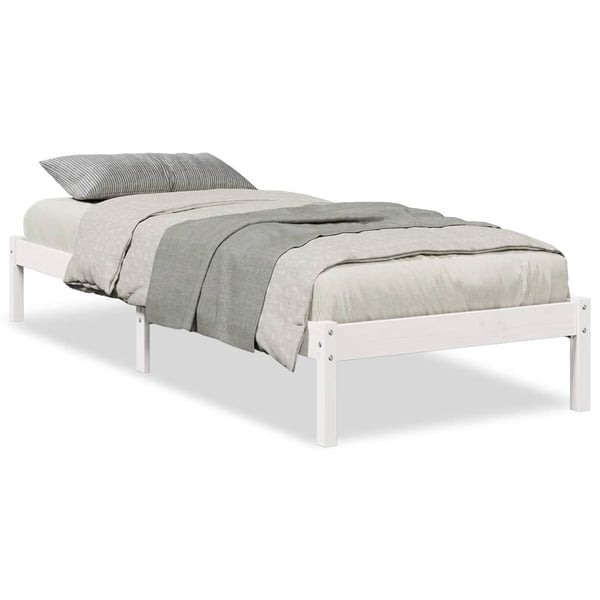 vidaXL Ekstra lang sengeramme uten madrass hvit 80x210 cm heltre furu