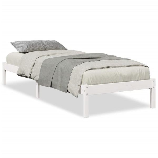 vidaXL Ekstra lang sengeramme uten madrass hvit 90x210 cm heltre furu