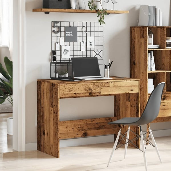 vidaXL Skrivebord gammelt tre 101x50x76,5 cm konstruert tre