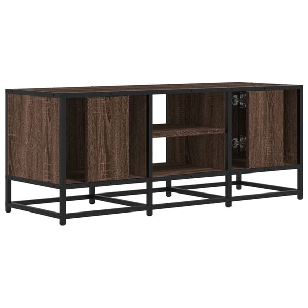 vidaXL TV-benk brun eik 100x35x41 cm konstruert tre og metall