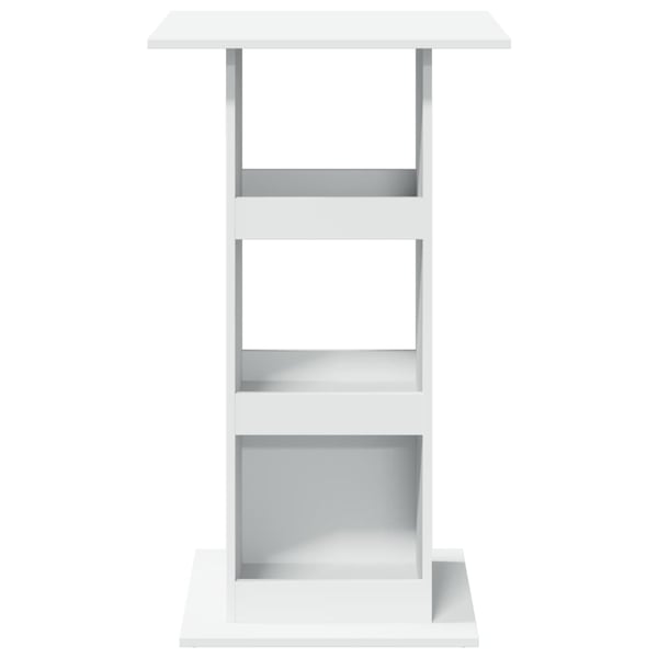 vidaXL Barbord med oppbevaringsstativ hvit 60x60x102 cm konstruert tre