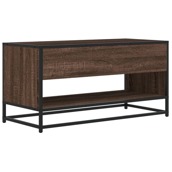 vidaXL TV-benk brun eik 91x40x46 cm konstruert tre og metall