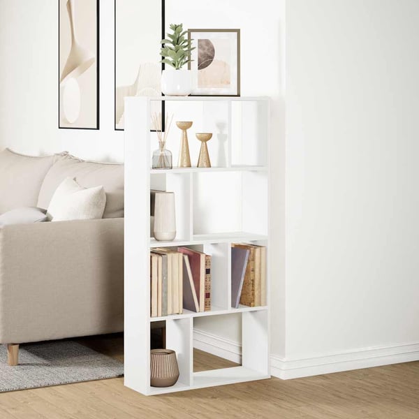 vidaXL Bokhylle hvit 60x20x120,5 cm konstruert tre