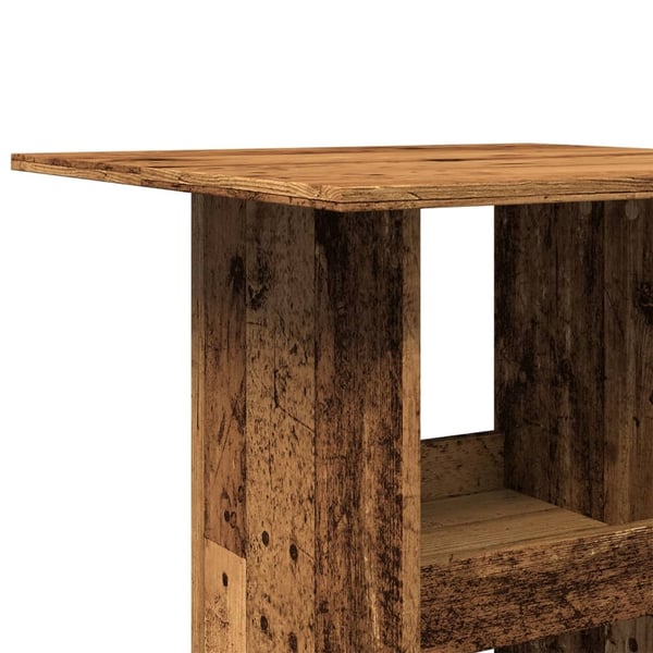 vidaXL Barbord med oppbevaring gammelt tre 60x60x102 cm konstruert tre