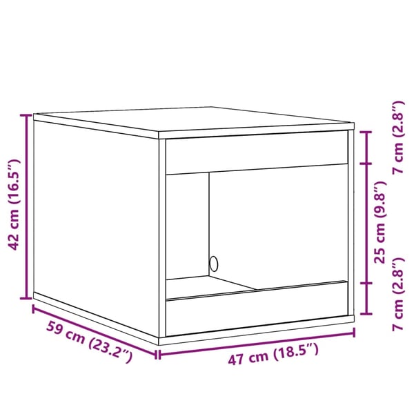 vidaXL toiletskjuler til kattebakke 47x59x42 cm konstrueret træ sort