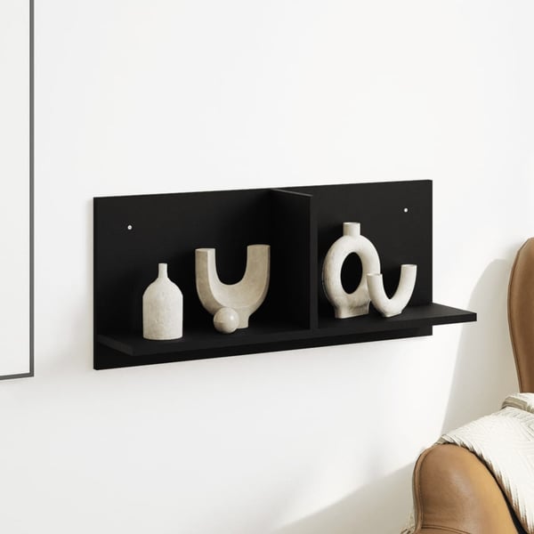 vidaXL vægskab 70x16,5x30 cm konstrueret træ sort