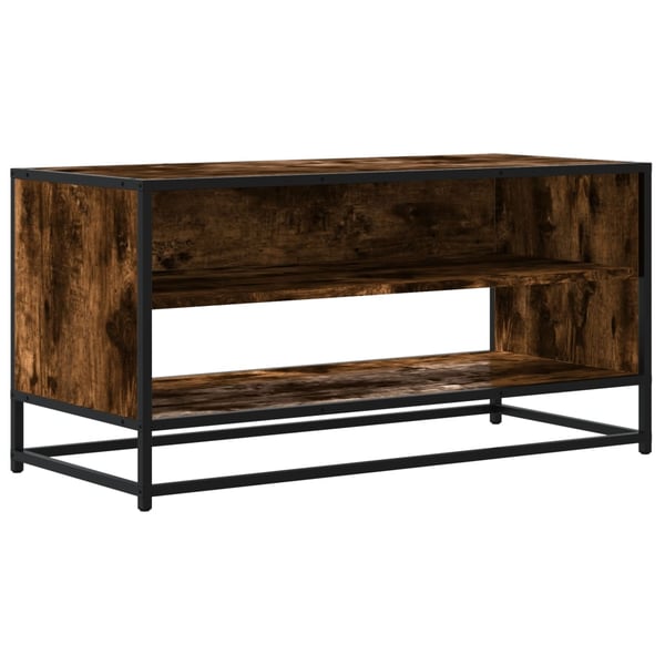 vidaXL TV-benk røkt eik 91x40x46 cm konstruert tre og metall