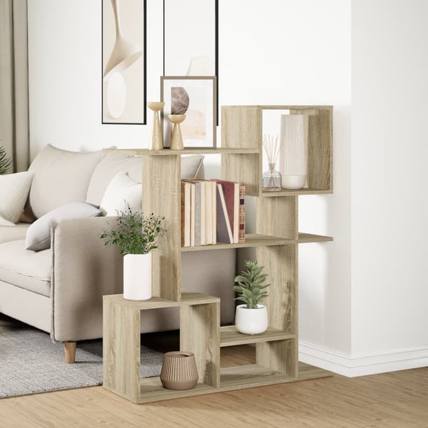 vidaXL Romdeler bokhylle sonoma eik 92x29x112 cm konstruert tre