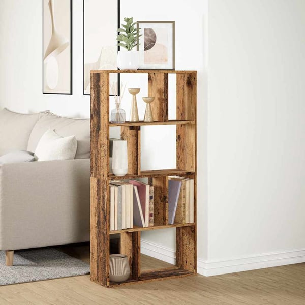 vidaXL bogreol 60x20x120,5 cm konstrueret træ antikt træ