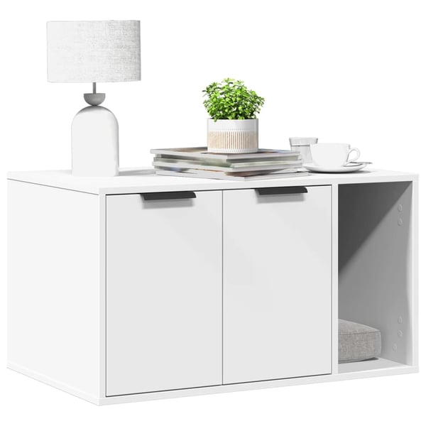 vidaXL toiletskjuler til kattebakke 80x50x45 cm konstrueret træ hvid