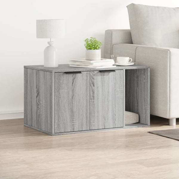 vidaXL Skap til kattetoalett grå sonoma 80x50x45 cm konstruert tre