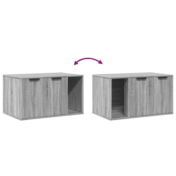 vidaXL Skap til kattetoalett grå sonoma 80x50x45 cm konstruert tre