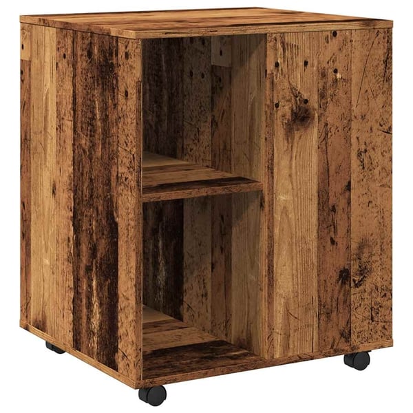 vidaXL Rulleskap gammelt tre 60x53x72 cm konstruert tre
