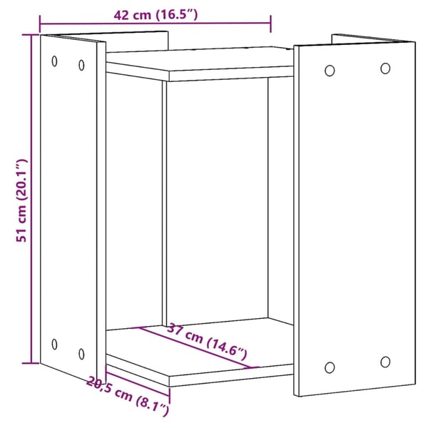 vidaXL Skap til kattetoalett svart 42x42x51 cm konstruert tre