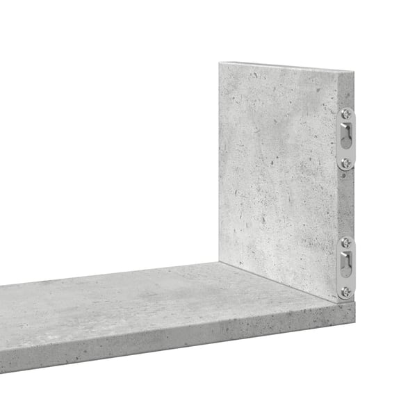 vidaXL Vegghyller 3 stk betonggrå 80x18x18 cm sponplate