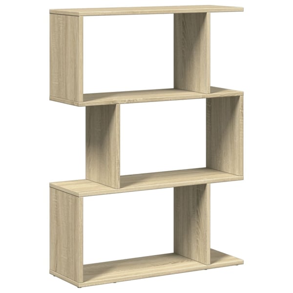 vidaXL Romdeler bokhylle 3 lag sonoma eik 70x24x97 cm konstruert tre
