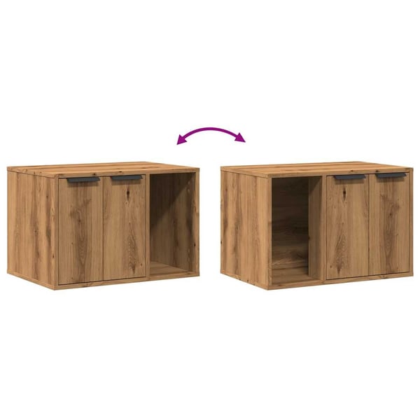 vidaXL Skåp för kattlåda ek 60x40x40 cm konstruerat trä