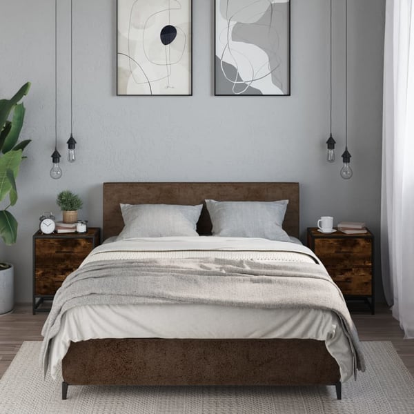 vidaXL Nattbord 2 stk røkt eik 40x31x50 cm konstruert tre