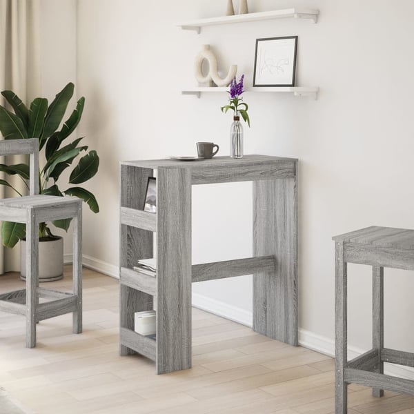 vidaXL Barbord med stativer grå sonoma 90x40x103,5 cm konstruert tre