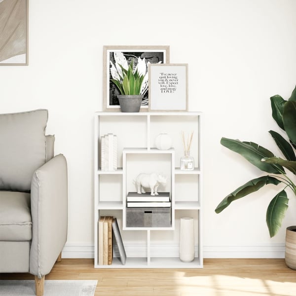 vidaXL Bokhylle hvit 63x20x90 cm konstruert tre