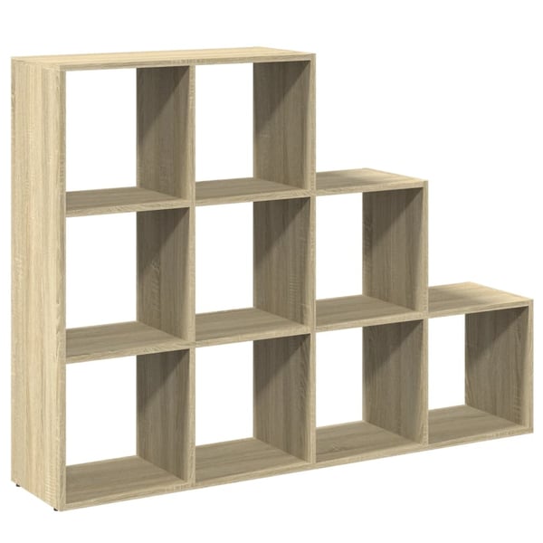 vidaXL Bokhylle 3 etasjer sonoma eik 137,5x29x103,5 cm konstruert tre