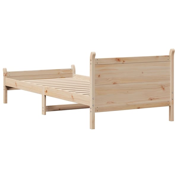 vidaXL Sängynrunko ilman patjaa 75x190 cm täysi mänty