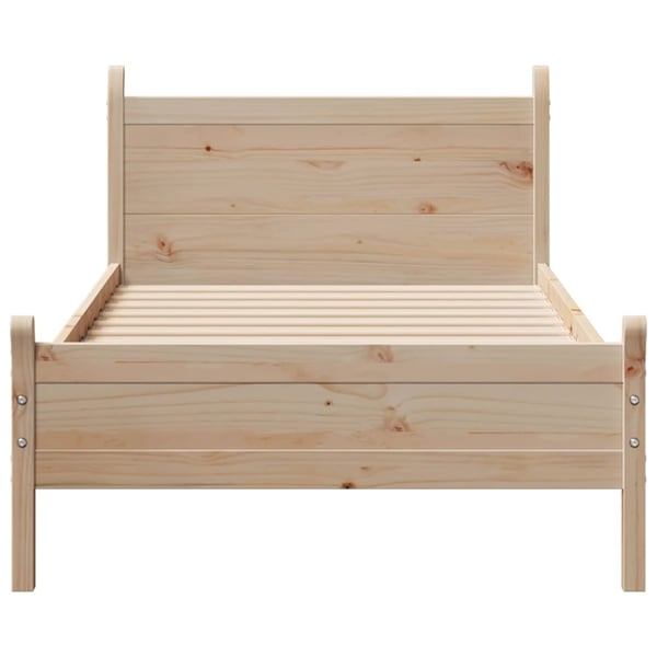 vidaXL Sängynrunko ilman patjaa 75x190 cm täysi mänty