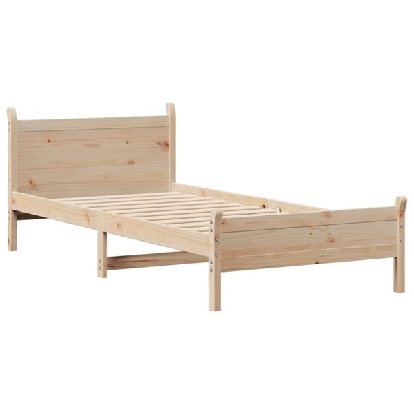 vidaXL Sängynrunko ilman patjaa 75x190 cm täysi mänty
