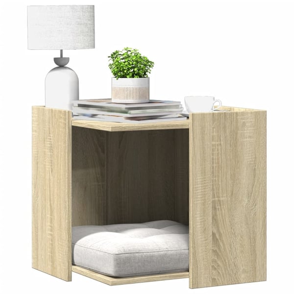 vidaXL toiletskjuler kattebakke 53x53x51 cm konstrueret træ røget eg