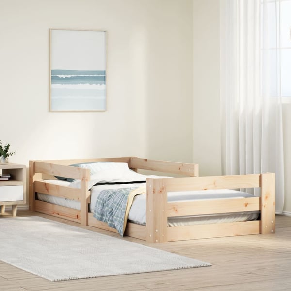 vidaXL Sengeramme uten madrass 90x200 cm heltre furu