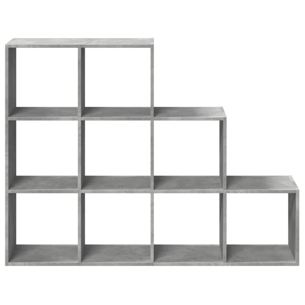vidaXL Bokhylle 3 etasjer betonggrå 137,5x29x103,5 cm konstruert tre