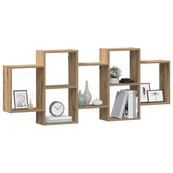 vidaXL Vegghylle artisan eik 159x18x65 cm konstruert tre
