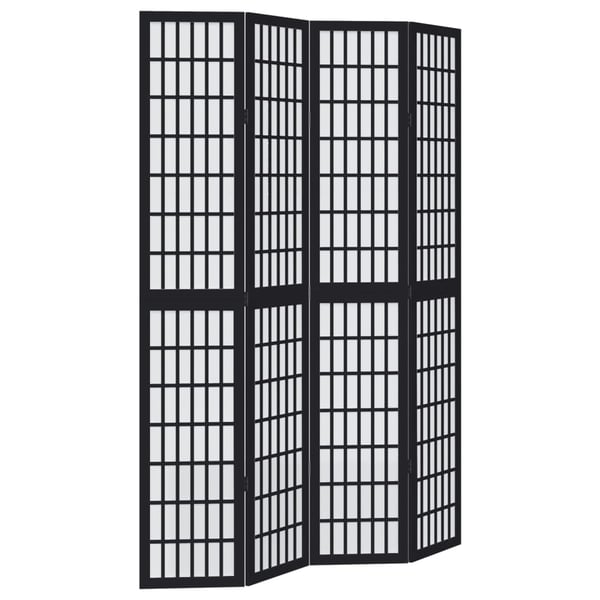 vidaXL rumdeler 4 paneler massivt kejsertræ sort