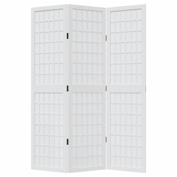 vidaXL Romdeler 3 paneler hvit heltre keisertre