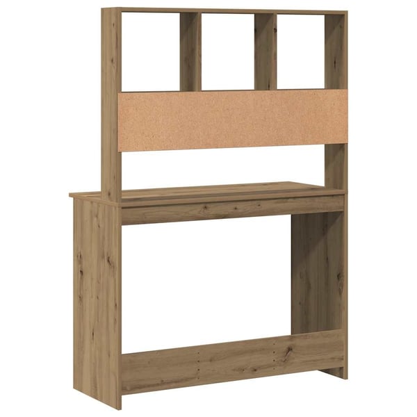 vidaXL Skrivebord med hyller artisan eik 102x45x148 cm konstruert tre