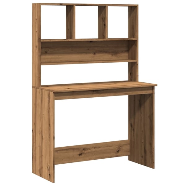 vidaXL skrivebord m. hylder 102x45x148 cm konstrueret træ kunsteg