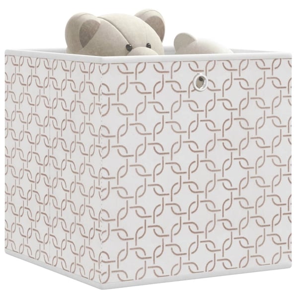 vidaXL Oppbevaringsbokser 4 stk kremhvit 32x32x32 cm ikke-vevet stoff