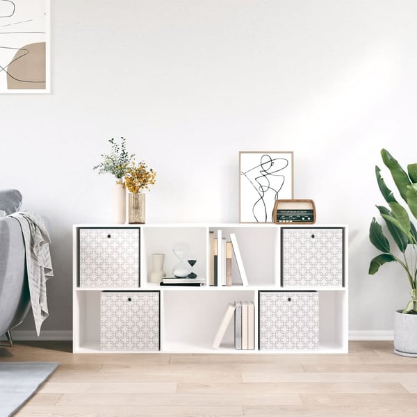 vidaXL Oppbevaringsbokser 4 stk kremhvit 32x32x32 cm ikke-vevet stoff