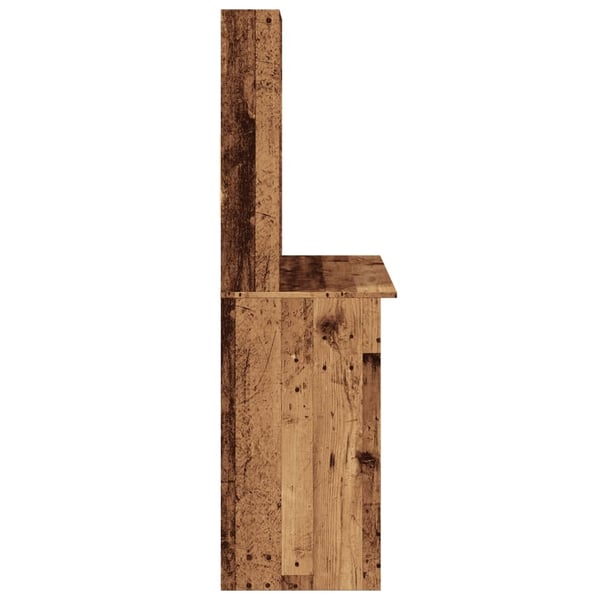 vidaXL skrivebord m. hylder 102x45x148 cm konstrueret træ antikt træ