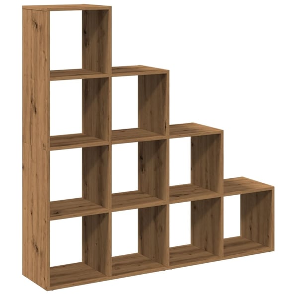 vidaXL Bokhylle 4 etasjer artisan eik 131,5x29x131,5 cm konstruert tre