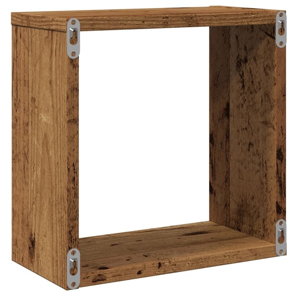 vidaXL Vegghyller kube 2 stk gammelt tre 30x15x30 cm konstruert tre
