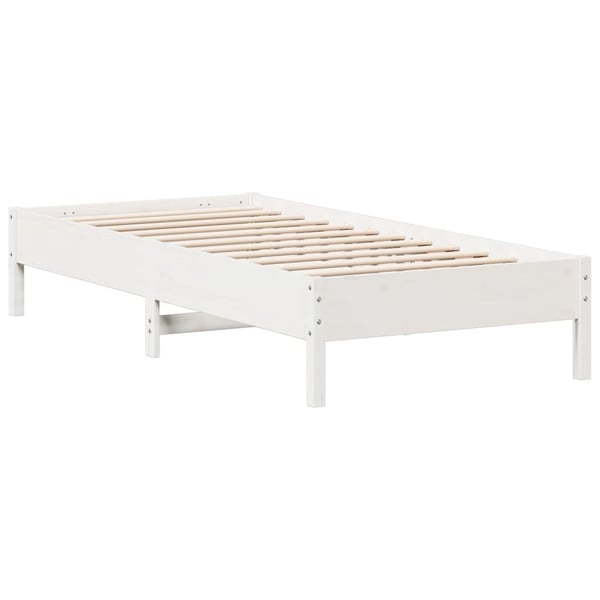 vidaXL sengeramme uden madras 90x190 cm massivt fyrretræ hvid