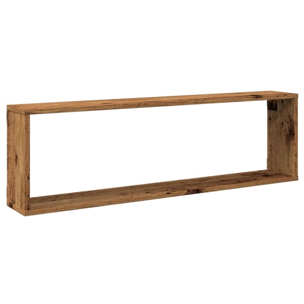 vidaXL Vegghyller kube 2 stk gammelt tre 100x15x30 cm konstruert tre