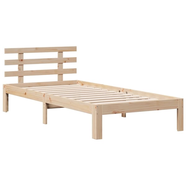 vidaXL Seng med bokhylle uten madrass 100x200 cm heltre furu