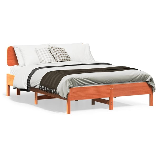 vidaXL Sengeramme uten madrass brun 135x190 cm heltre furu