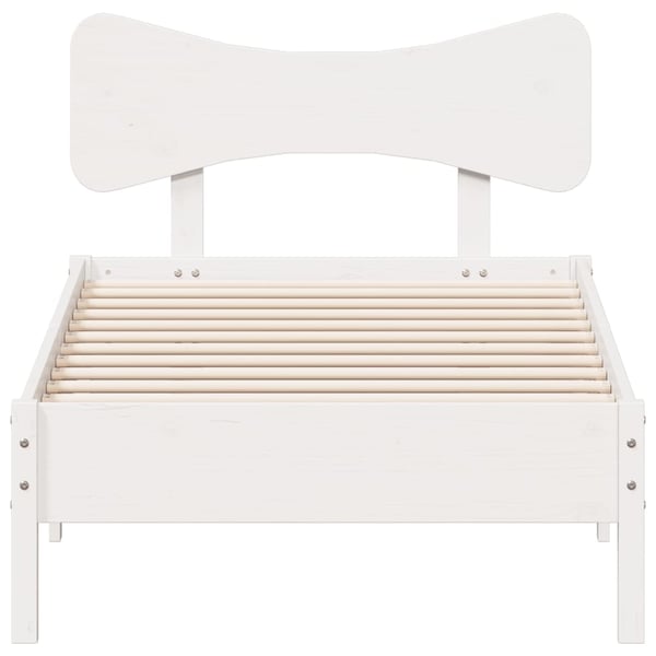 vidaXL sengeramme uden madras 100x200 cm massivt fyrretræ hvid