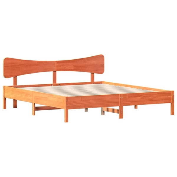 vidaXL sengeramme uden madras 160x200 cm massivt fyrretræ gyldenbrun