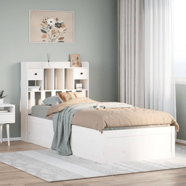 vidaXL Sengeramme uten madrass hvit 90x190 cm heltre furu